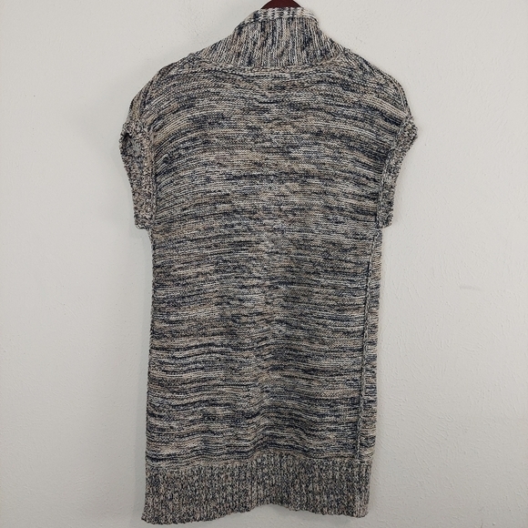 Eddie Bauer Sleeveless Knit Marled Cardigan Sz M Pockets Ribbed Trim Grandmacore - Picture 8 of 10